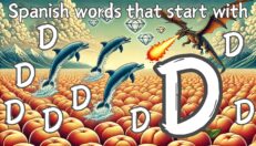 Spanish words that start with D: Duraznos, diamantes, delfínes y un dragón