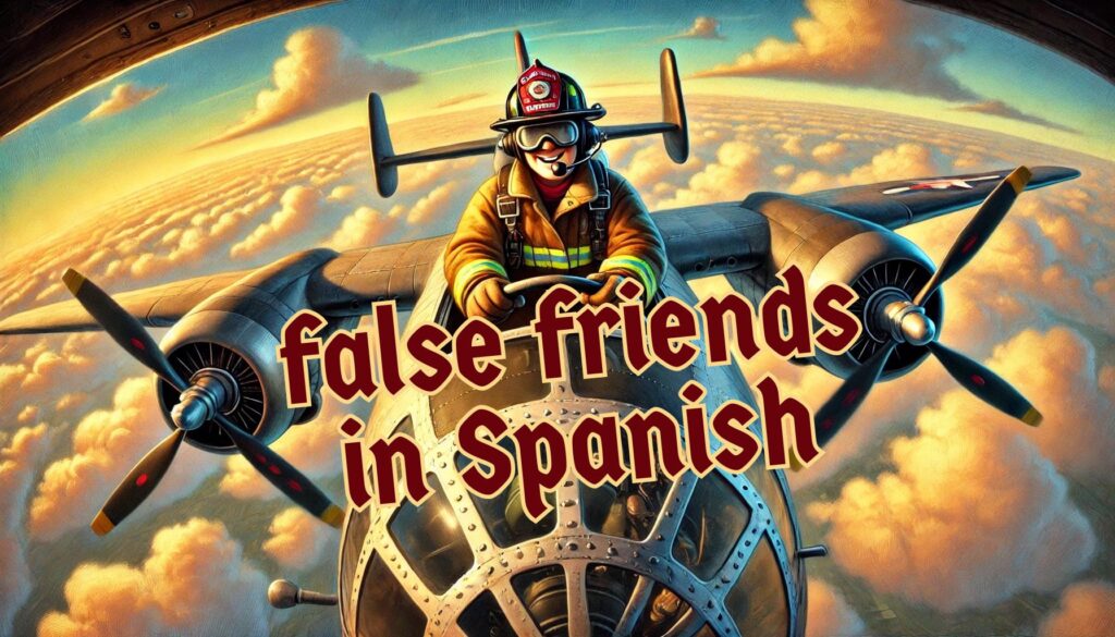 False friends in Spanish: Un bombero volando un bombardero